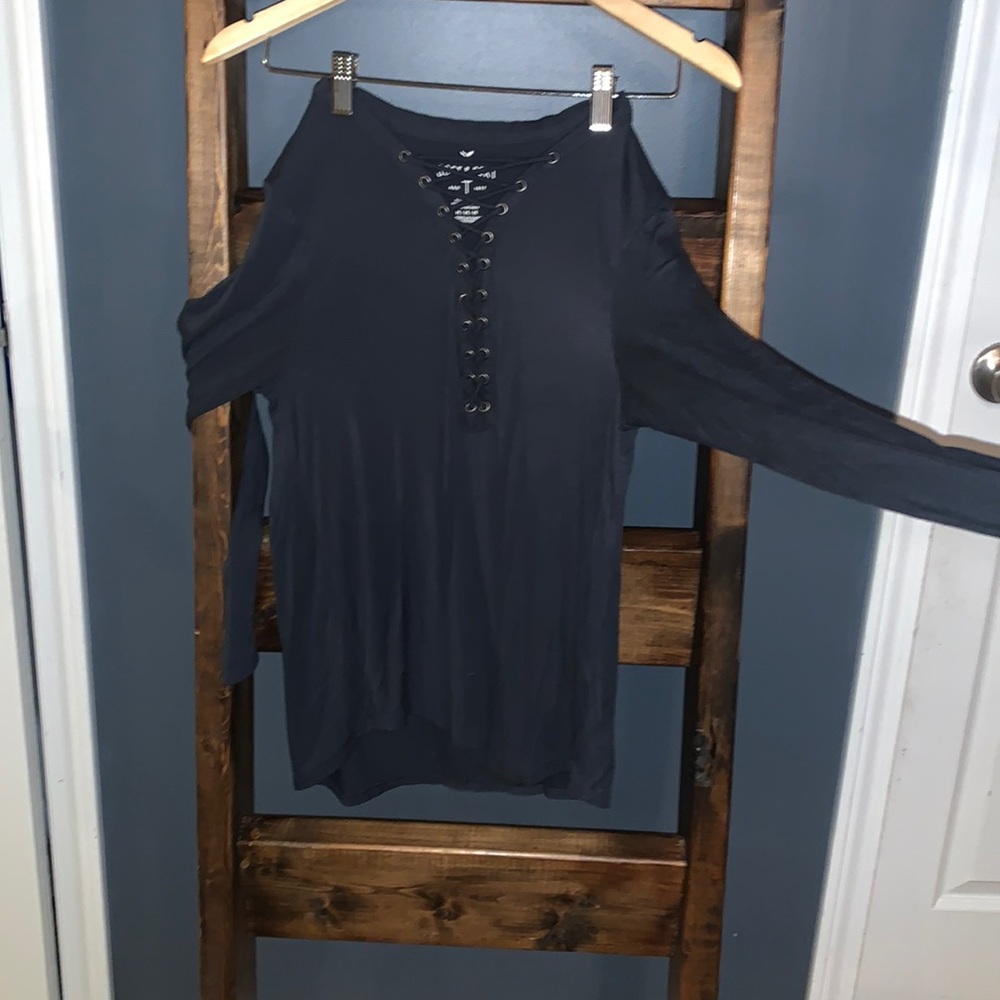American Eagle soft and sexy tee, size medium, dark blue/grey, make an offer!